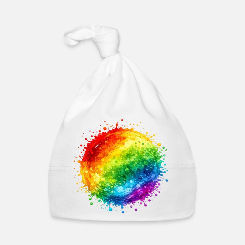 Rainbow Color Splash Explosion Organic Baby Cap