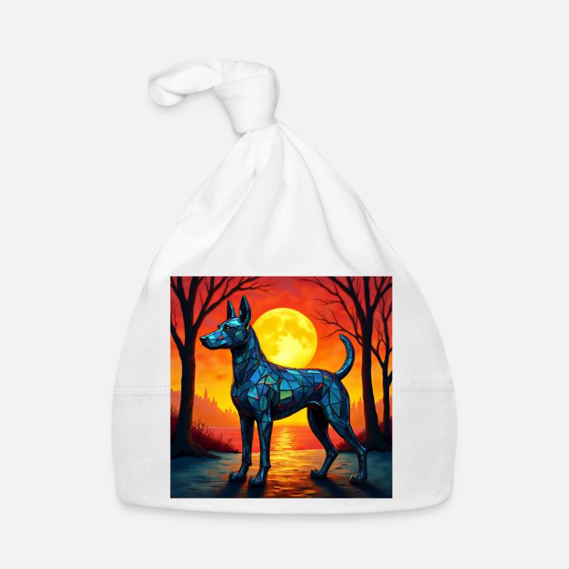 Moonlit Night Polygon Wolf Organic Baby Cap