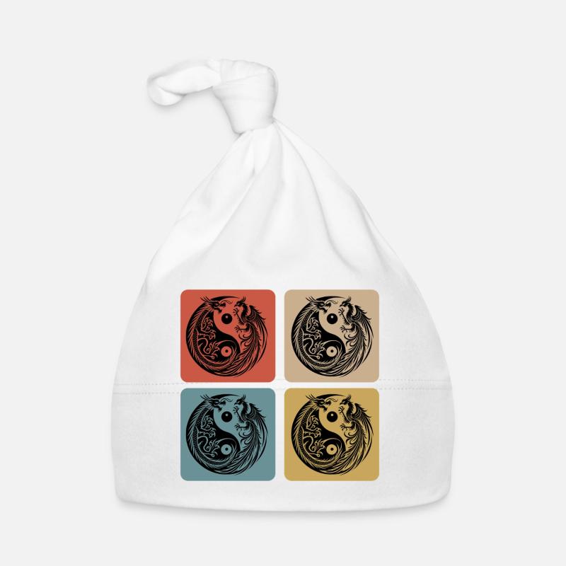 Dragon Yin Yang et Phénix Bonnet bio Bébé