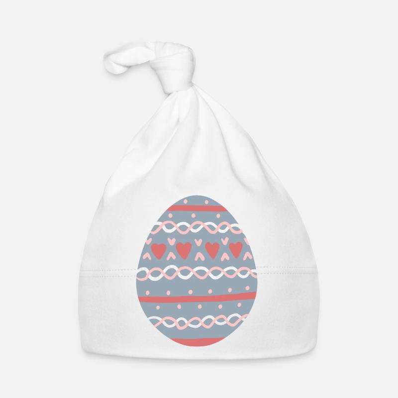 Pastel Hearts Egg Pattern Baby Bio-Mütze