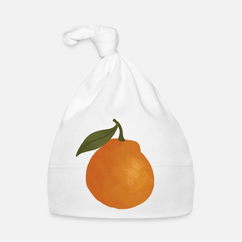 Sunlit Orange Sketch Tee Organic Baby Cap