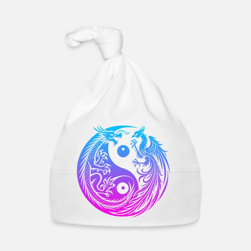 Dragon Yin Yang et Néon Phénix Bonnet bio Bébé