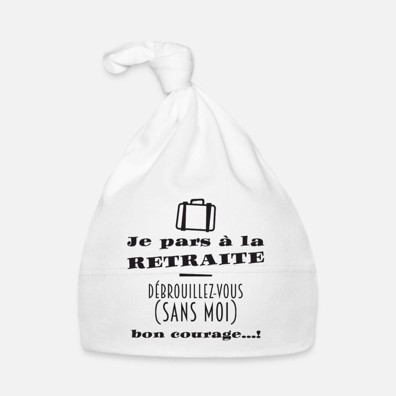 Bientôt la Retraite (texte noir) Bonnet bio Bébé