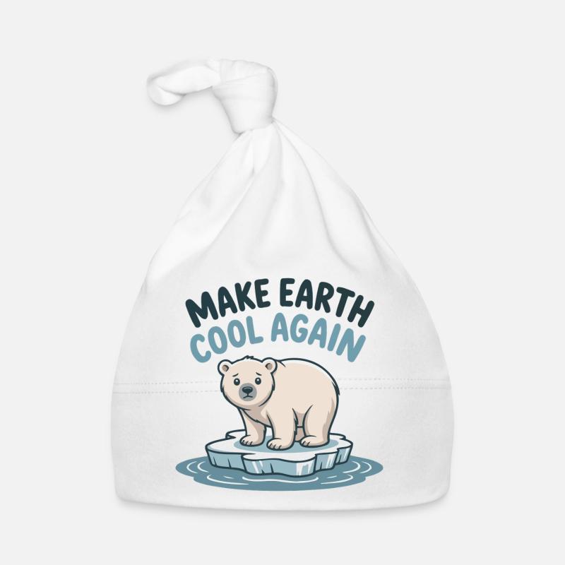 Polar Bear : Make Earth Cool Again Organic Baby Cap