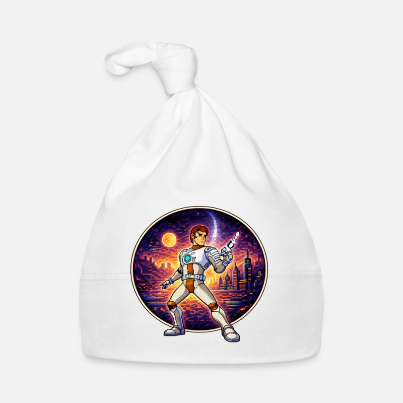 Pixel Captain – Héros rétro de science-fiction Bonnet bio Bébé
