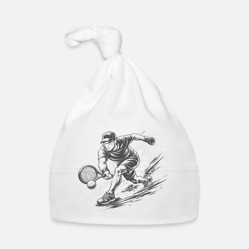 Dynamic tennis player in black and white Organic Baby Cap