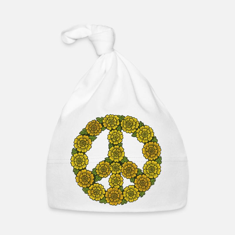 Blumen-Friedenszeichen-Kreis Baby Bio-Mütze