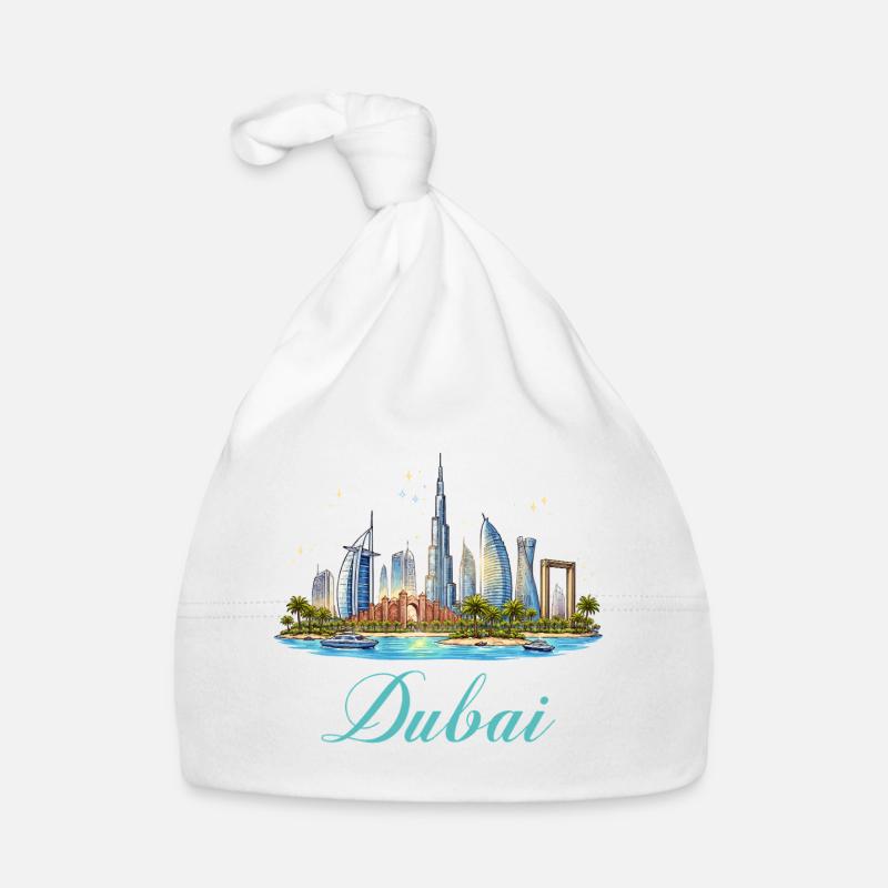 Illustration de la skyline de Dubaï Bonnet bio Bébé