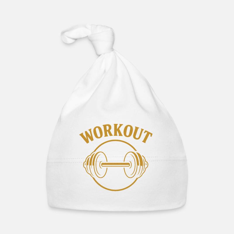 Golden Dumbbell Workout Organic Baby Cap