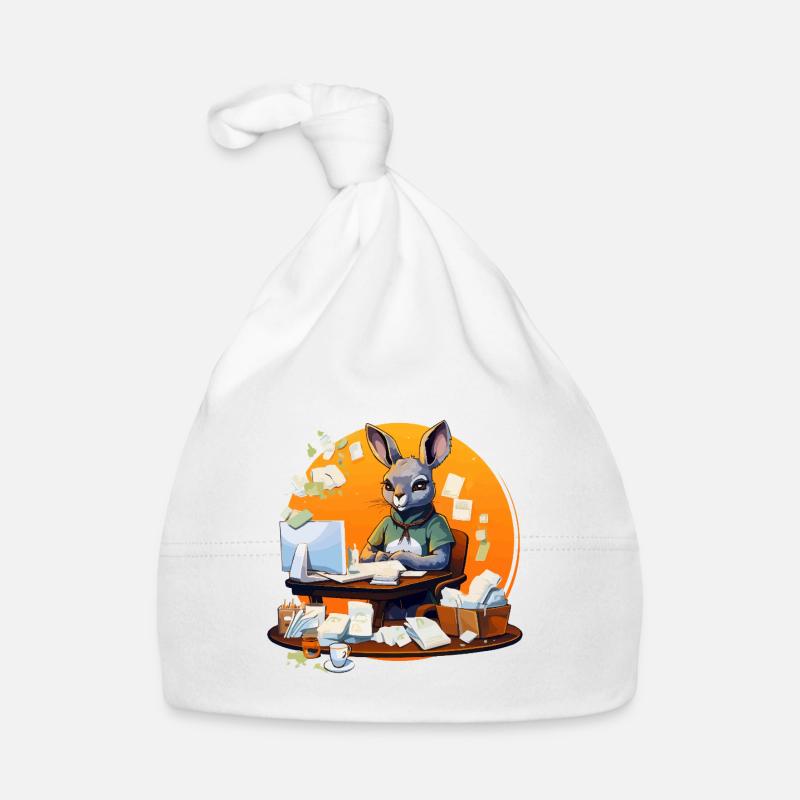 Lapin de bureau dans le chaos du papier Bonnet bio Bébé
