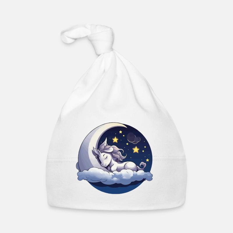 Licorne Moondream sur le Nuage Bonnet bio Bébé
