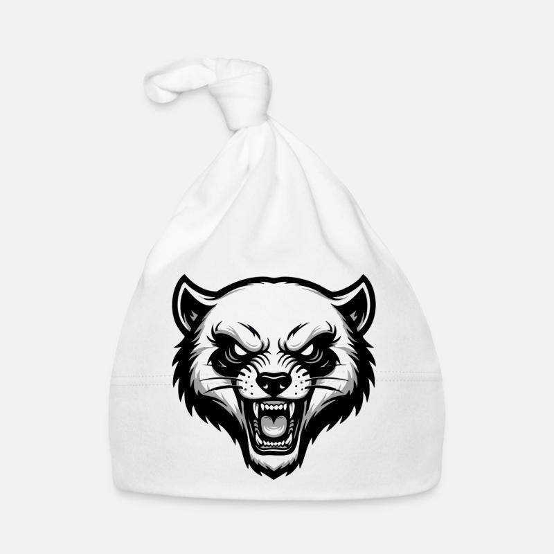 Wild Glutton Wolverine Maskottchen-Logo Baby Bio-Mütze