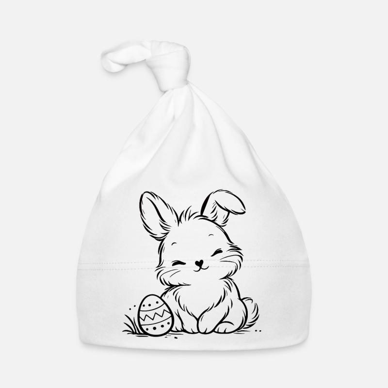 Easter bunny with Easter egg Organic Baby Cap