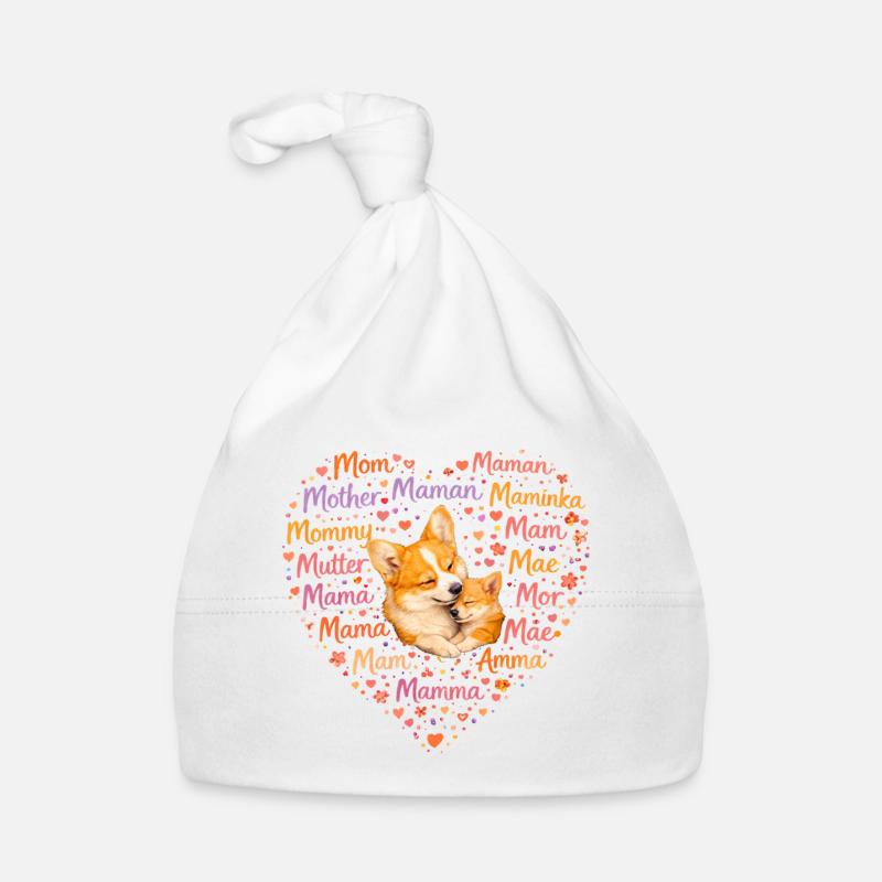 Corgi Mama Herz – Muttertag Geschenk Baby Bio-Mütze