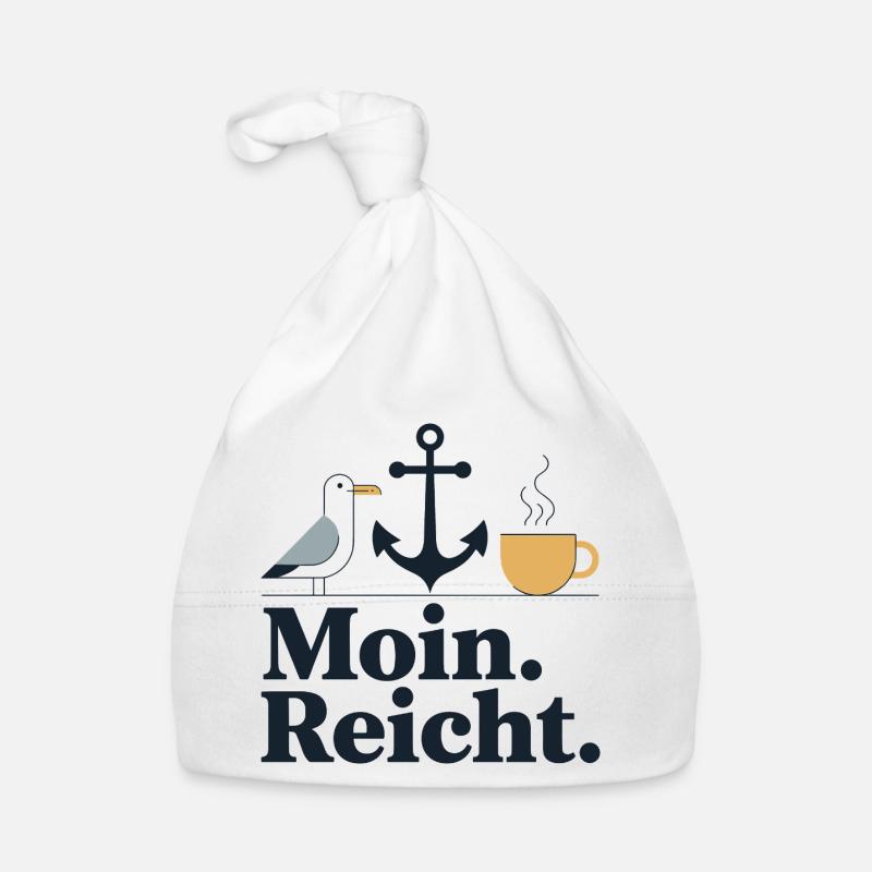  Moin. Reicht. Anker Möwe Kaffee Nordsee Ostsee Baby Bio-Mütze