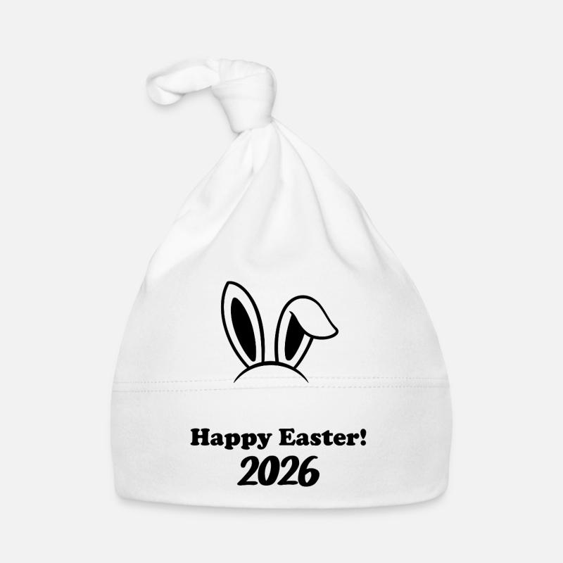 Happy Easter 2026 - Easter Bunny Design Organic Baby Cap