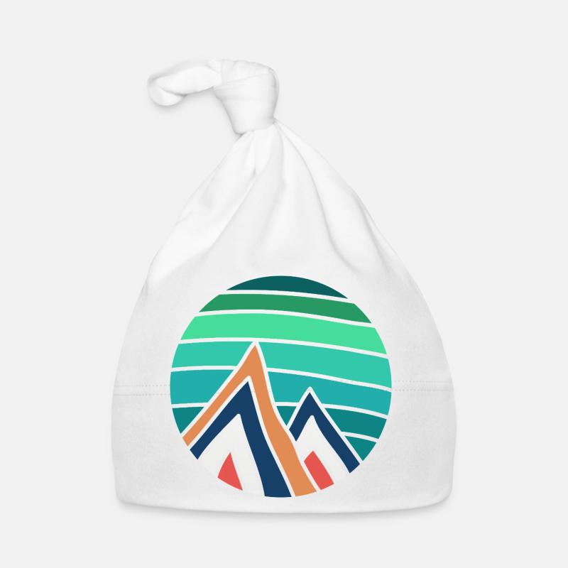 Turquoise Circle Mountains Organic Baby Cap