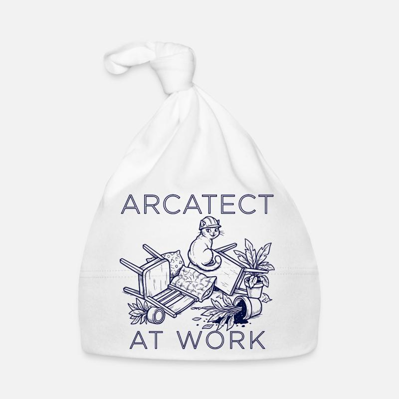 Arbeiterkatze am Werk Baby Bio-Mütze