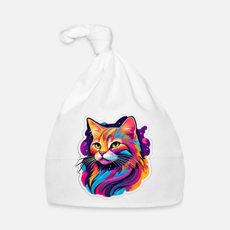 Rainbow Bright Cat Organic Baby Cap
