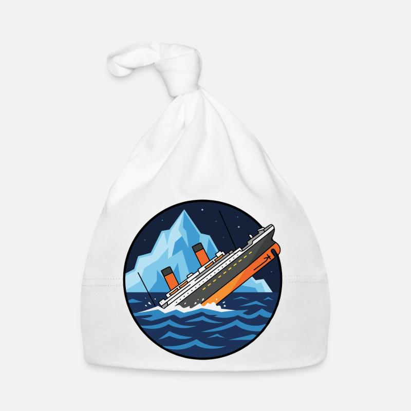 Titanic Schiff Eisberg Illustration Baby Bio-Mütze