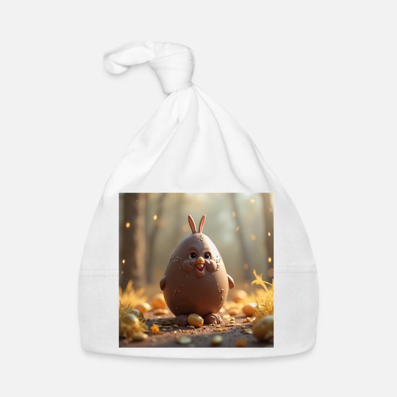 un lapin de pâques - Bonnet bio Bébé - blanc