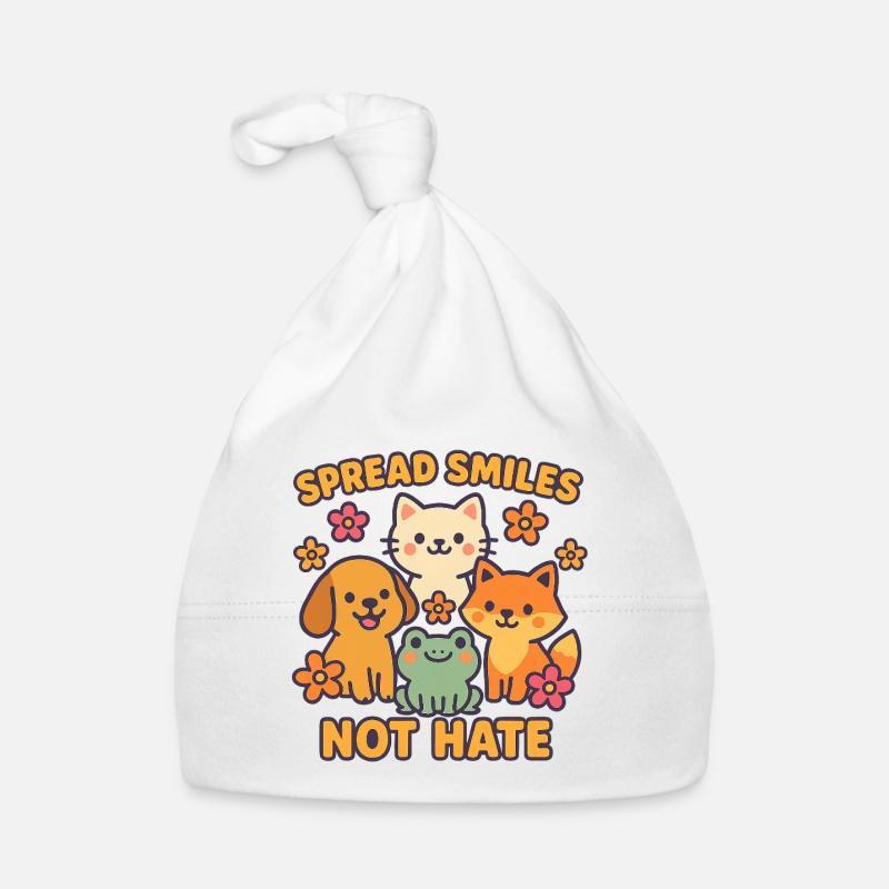 Spread Smiles Not Hate – Cute Animal Friends Organic Baby Cap