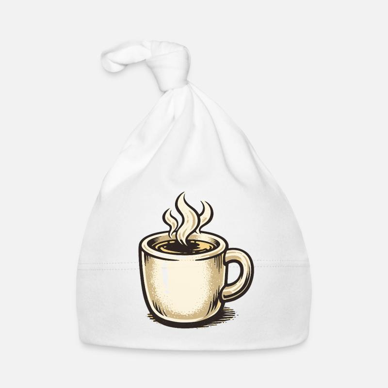 Kaffeebecher Vintage mit Dampf Baby Bio-Mütze
