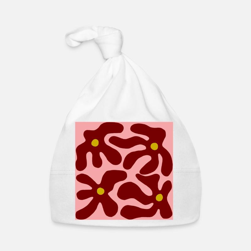 Red Flowers Organic Design -V3 Organic Baby Cap