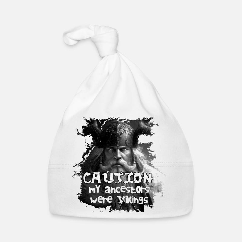 Caution_my_ancestors_were_Vikings - Bonnet bio Bébé - blanc