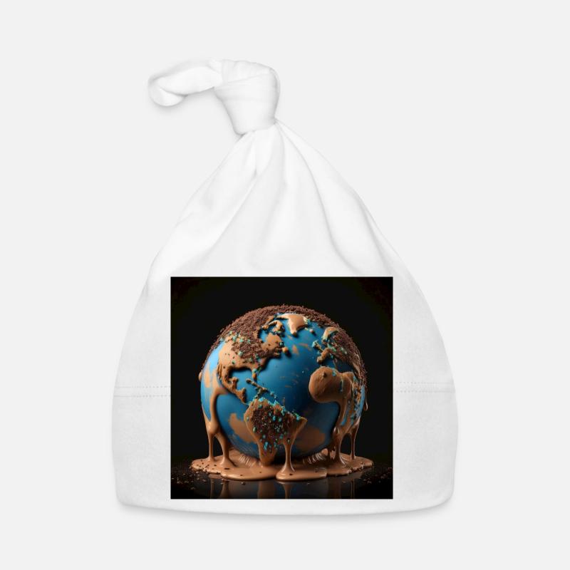 Terre fondante faite de chocolat - Bonnet bio Bébé - blanc