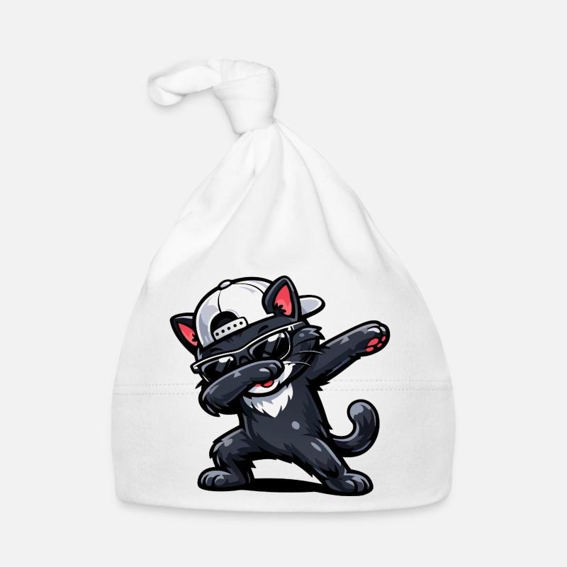 Chat en train de faire du dab Bonnet bio Bébé