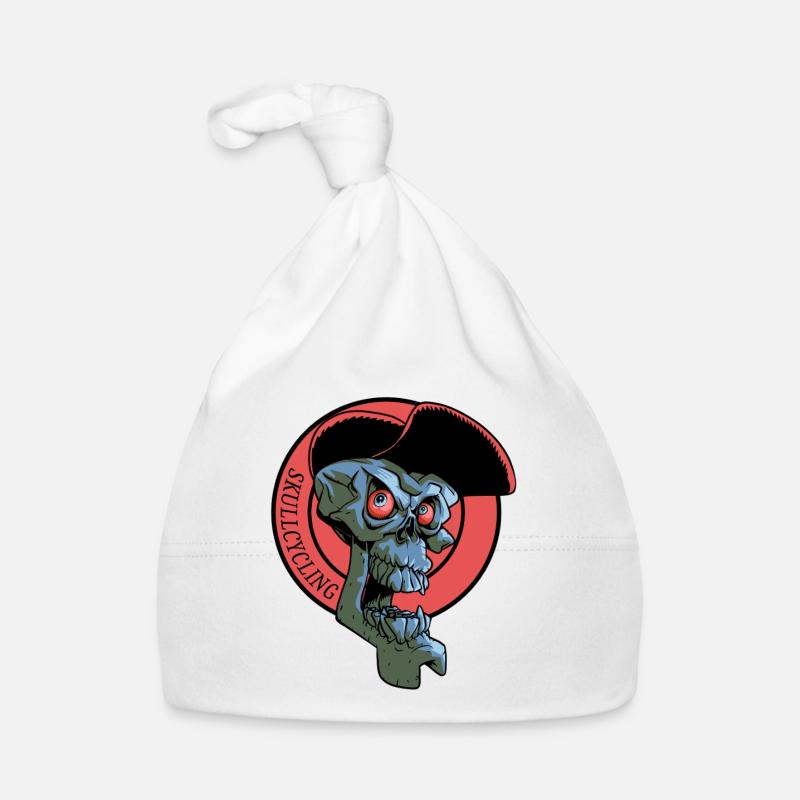 Laughing Cyclist's Skull Organic Baby Cap