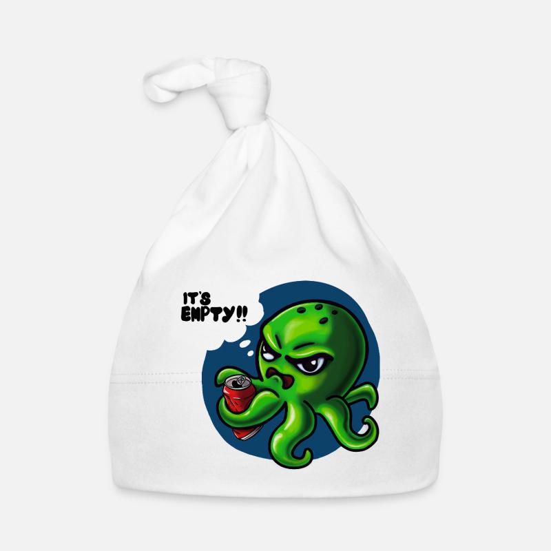 Grumpy Kraken - Bonnet bio Bébé - blanc