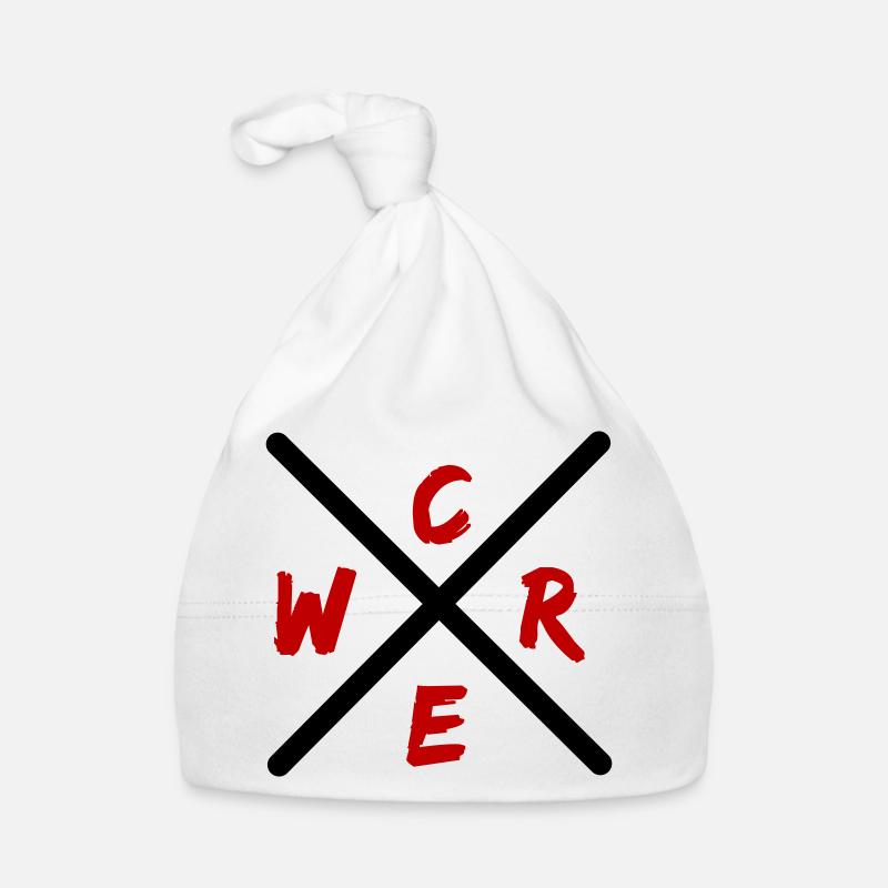 Crew Brush Rot Wortmark Baby Bio-Mütze