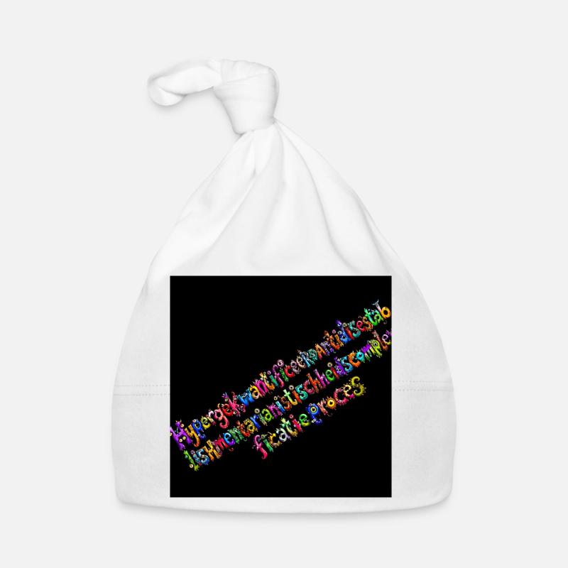 Rainbow Typography on Black Background Organic Baby Cap