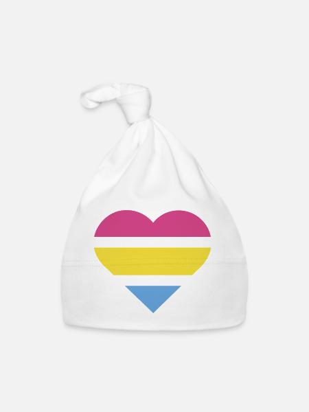 Pride Flag Heart · Pansexual - Organic Baby Cap - white - Front