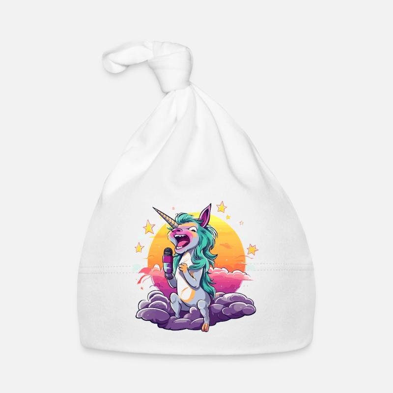 Licorne au coucher de soleil avec micro Bonnet bio Bébé