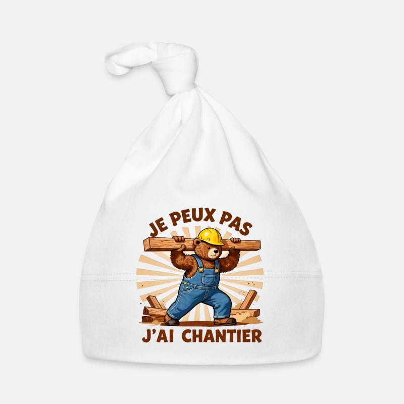 Je peux pas j'ai chantier Bonnet bio Bébé