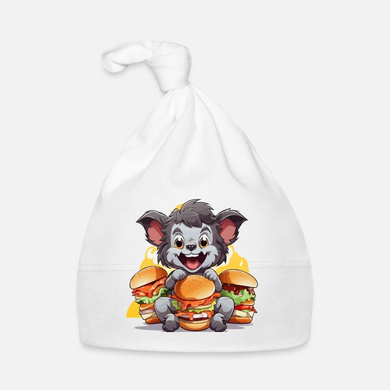 Chewing koala with burgers Organic Baby Cap