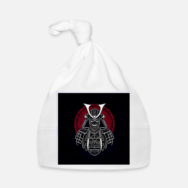 Casque de samouraï avec une crête rouge Bonnet bio Bébé