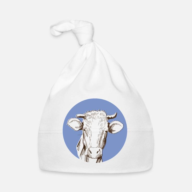 Vache - Bonnet bio Bébé - blanc