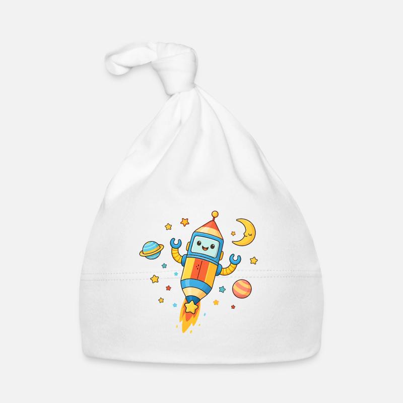Motif coloré de fusée spatiale Bonnet bio Bébé