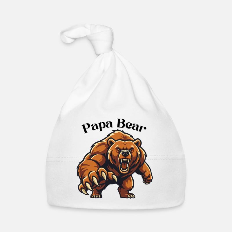 Papa Bear Shirt – Strong Dad Protector Father Tee Baby Bio-Mütze