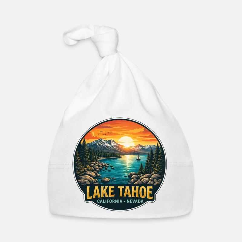Déco de cabane au lac Tahoe Escapade Sunset Mountain Bonnet bio Bébé