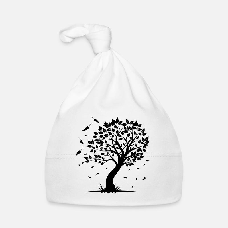 Tree with wind Organic Baby Cap