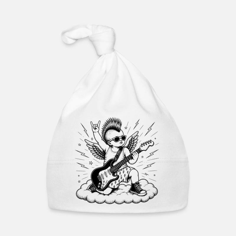 Punk Cherub mit E-Gitarre Baby Bio-Mütze