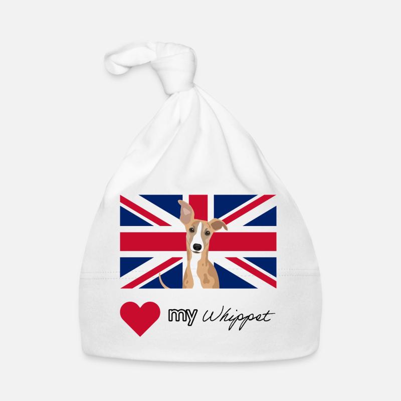 LUVMYWHIPPET (Noir) - Bonnet bio Bébé - blanc