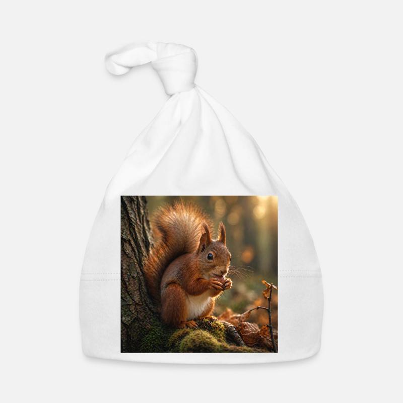 Écureuil dans la forêt ensoleillée Bonnet bio Bébé