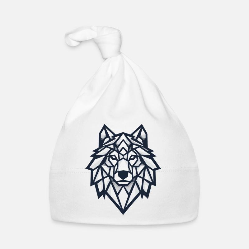 Geometrischer Wolf Baby Bio-Mütze