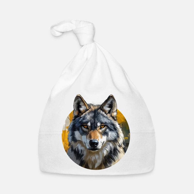 Wolf-Design Baby Bio-Mütze